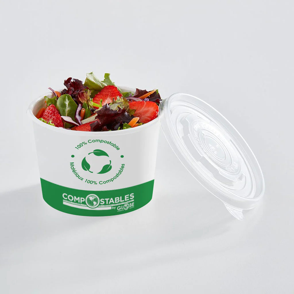 Globe Compostable PLA Lined Paper Bowl, 16 oz (500-pack ...