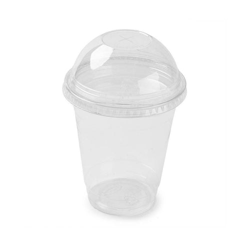 Globe Recyclable PET Dome Lid with Hole for 12-16 oz Cold Cup, Clear (1000-pack)