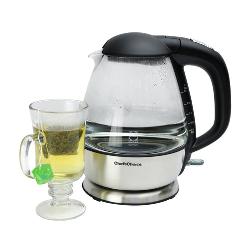 Chef'sChoice Model 680 Cordless Electric Glass Kettle, 1.5 L, Clear