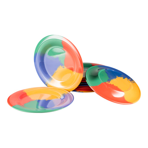 OBTENIR | Assiette à bord large Diamond Celebration, 10,5 po, mélamine multicolore (paquet de 12), VENTE FINALE