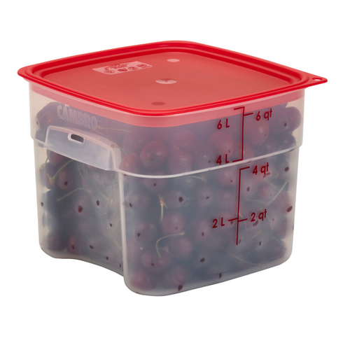 Cambro CamSquares FreshPro Storage Container, 6 qt, Translucent