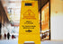 Globe Caution Wet Floor Sign, Two Sided, Bilingual, Yellow