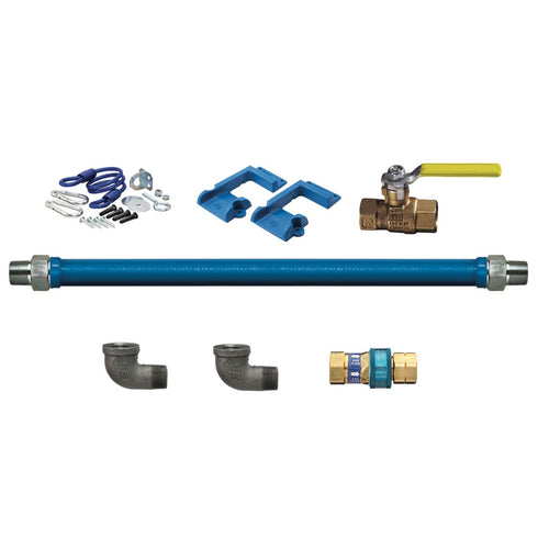 Dormont Blue Hose Gas Connector Kit wth Safety Set, 3/4" x 36", FINAL SALE