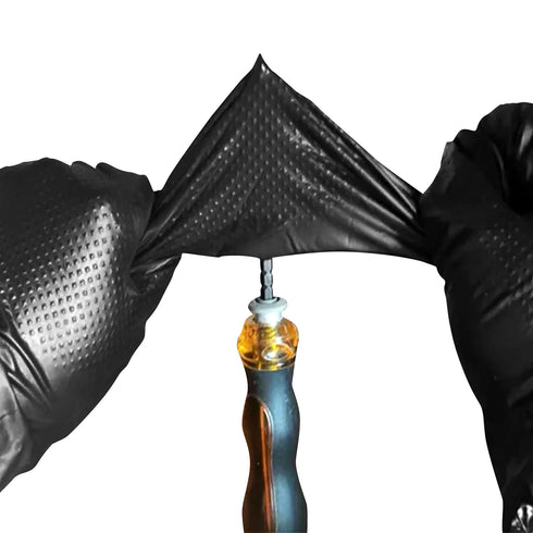 Globe Precision Grip Powder Free Gloves, XLarge, 8 mil Nitrile, Black (100-pack)