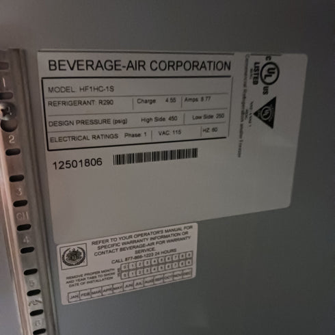 Beverage-Air HF1HC-1S Top Mount Stainless Steel Single Door Reach-In Freezer, 26", 115V, SCRATCH & DENT FINAL SALE