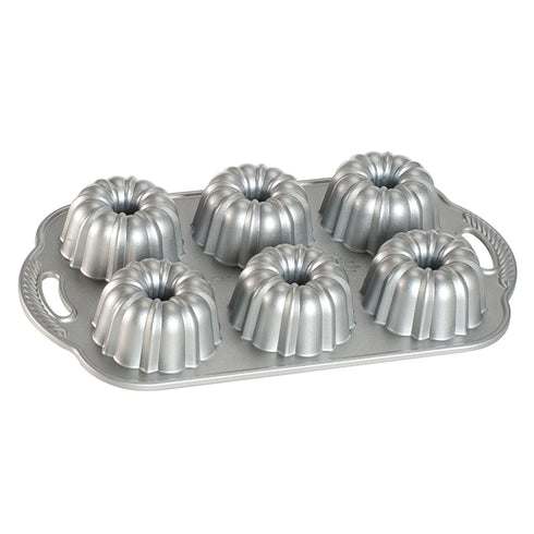 Nordic Ware Anniversary Bundtlette Pan, 6 Cavities, 4.5 Cup, Cast Aluminum, Commercial Finish, FINAL SALE