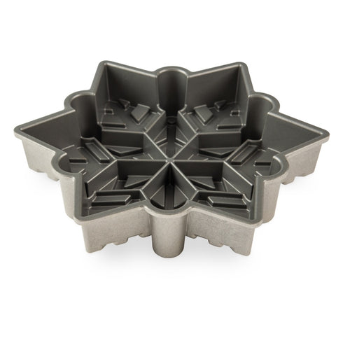 Nordic Ware Snowflake Bundt Pan, 6 Cup, Cast Aluminum, Sparkling Silver Finish, FINAL SALE