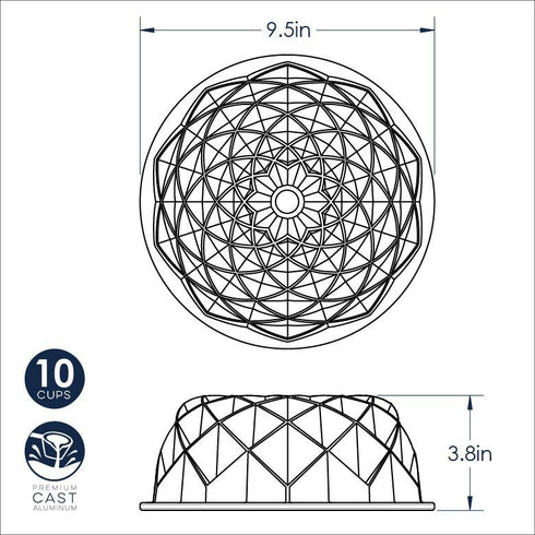 Nordic Ware Jubilee Bundt Pan, 10 Cup, Cast Aluminum, Commercial Finish, FINAL SALE