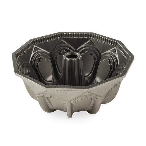 Nordic Ware Vaulted Cathedral Bundt Pan, 9 Cup, Cast Aluminum, Sparkling Silver Finish, FINAL SALE