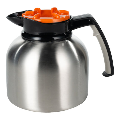 Service Ideas Brew 'N' Pour Brew-Thru Vacuum Insulated Decanter, 1.9 L, Stainless Steel