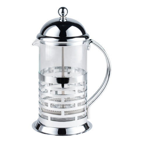 Service Ideas Brick French Press, Glass/Stainless Steel