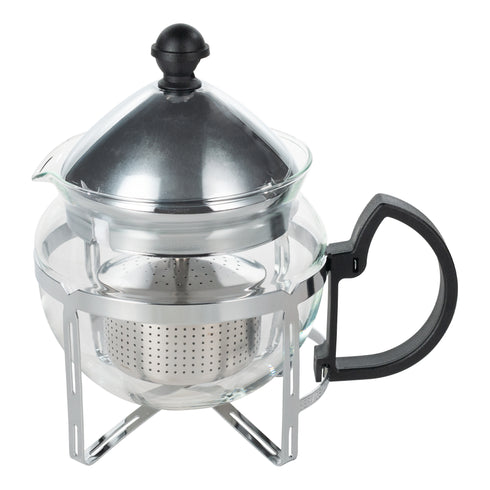 Service Ideas Classic Tea Press, 20 oz, Glass/Stainless Steel