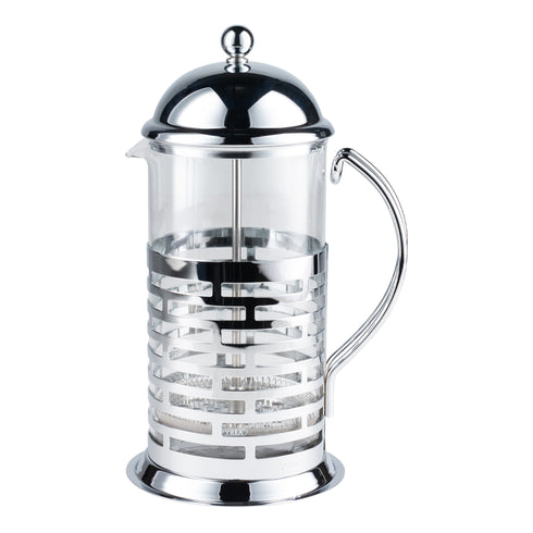 Service Ideas Brick French Press, Glass/Stainless Steel