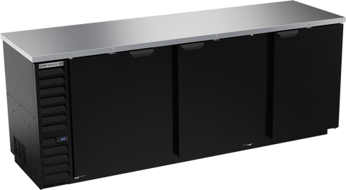 Beverage-Air BB94HC-1-B Back Bar Triple Solid Door Refrigerator, 94", Black, 115V, FINAL SALE