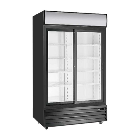 EFI Versa Chill C2S-45GD 45" Double Sliding Glass Door Merchandiser Refrigerator, Black