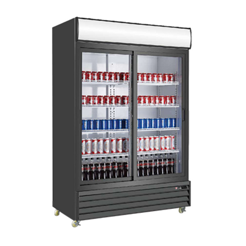 EFI Versa Chill C2S-52.4GD 52" Double Sliding Glass Door Merchandiser Refrigerator, Black