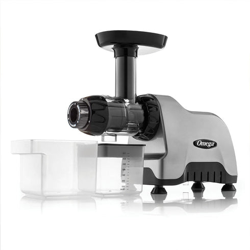 Omega CNC80S Compact Electric Juicer and Nutrition System, Silver, 120V