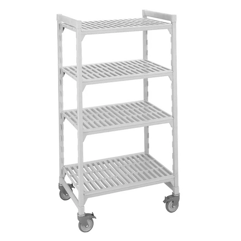 Cambro Premium Series Camshelving Mobile Starter Kit, 4 Vented Shelves, 21" x 48" x 75", Speckled Grey, FINAL SALE