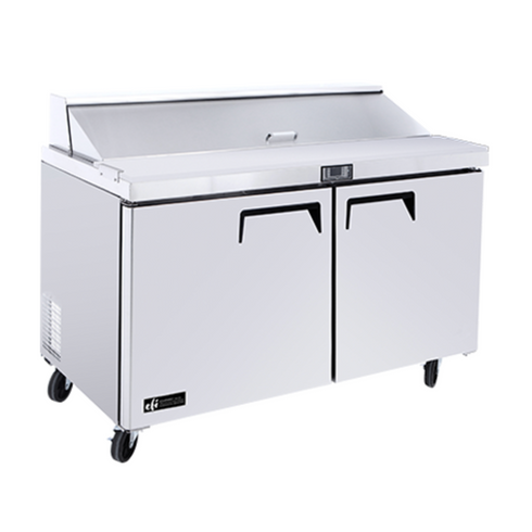 EFI X-Line CSDR2-48VCX 48" Double Door Refrigerated Salad/Sandwich Prep Table, Stainless Steel