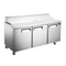 EFI X-Line CSDR3-72VCX 72" Triple Door Refrigerated Salad/Sandwich Prep Table, Stainless Steel