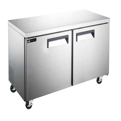 EFI X-Line CUDR2-36VCX 36" Double Door Undercounter Refrigerator, Stainless Steel