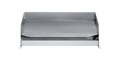 Couronne Vérité | Plaque chauffante à gaz mobile de 72 po avec 2 plaques de 36 po, bacs à graisse et dosserets, acier inoxydable