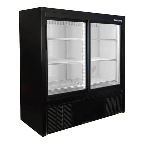 Habco ESM14SL48HC Impulse Cold Space Merchandiser Refrigerator, Double Glass Slide Doors, 47" x 48" Tall, 115V