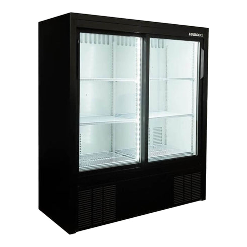 Habco ESM14SL54HC Impulse Cold Space Merchandiser Refrigerator, Double Glass Slide Doors, 47" x 54" Tall, 115V