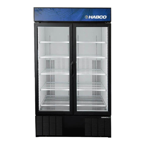 Habco ESM46HC Cold Space Merchandiser Refrigerator, Double Glass Swing Doors, 48", 115V