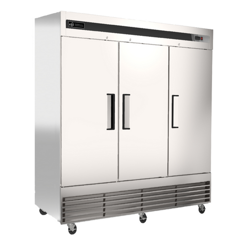 EFI X-Line F3-82VCX 82" Reach-In Triple Solid Door Freezer, Stainless Steel