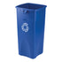 Caoutchouc | Conteneur de recyclage carré Intouchable, 23 gal, bleu