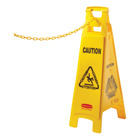 Caoutchouc | Chaîne de barrière à cône de sol, 20 pi, jaune