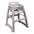 Rubbermaid Sturdy Chair High Chair, Wheels, Silver