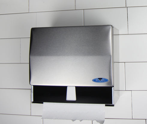 Frost Universal Paper Towel Dispenser for Single Fold or Rolls, Brushed Stainless Steel