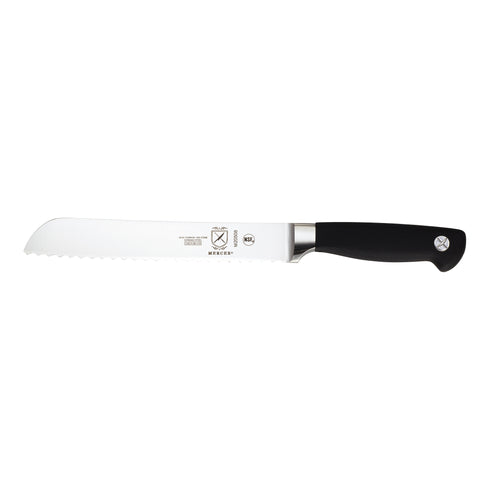 Mercer Genesis Bread Knife, Wavy Edge, 8", Black