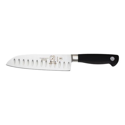 Mercer Genesis Santoku, Granton Edge, 7", Black