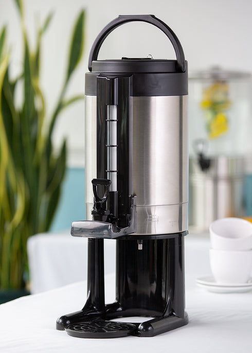 Idées de services | Distributeur de boissons à contenant thermique universel, 1,5 gal, Acier inoxydable