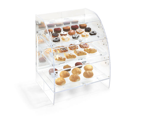 Vollrath | Présentoir de boulangerie extra large, 3 tablettes, portes avant et arrière, acrylique