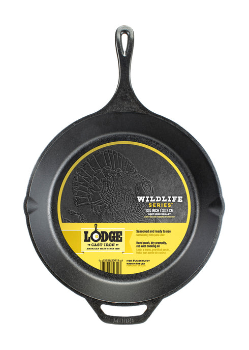 Lodge Wildlife Series Cast Iron Skillet, 13.25", Turkey, FINAL SALE