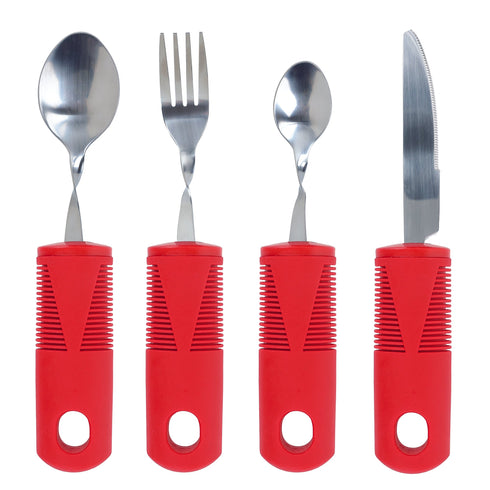BIOS 5 Piece Redware Built-up Handle Utensil Set, Red