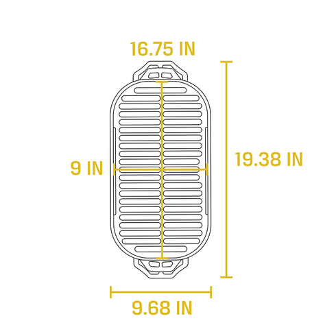 Loge | Gril en fonte Sportsman Pro, 16,75" x 9"