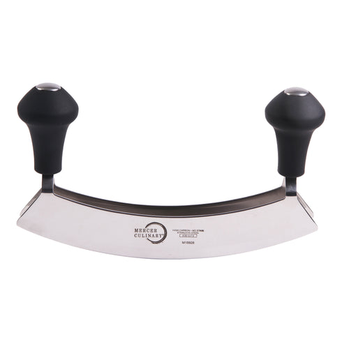 Mercer Mezzaluna Rocking Knife, Double Blade, 8", Black