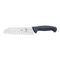 Mercer Millennia Santoku Knife, Granton Edge, 7", Black