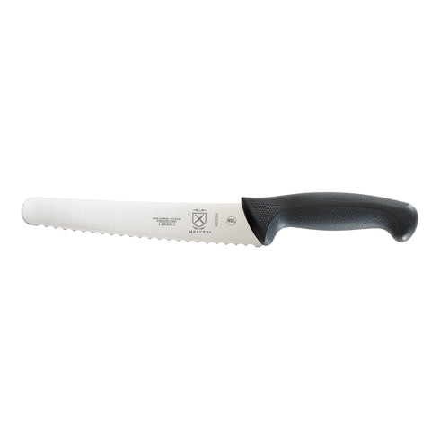 Mercer Millennia Wide Bread Knife, Wavy Edge, Black