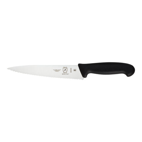 Mercer Millennia Chef Knife, Wavy Edge, 7.5", Black