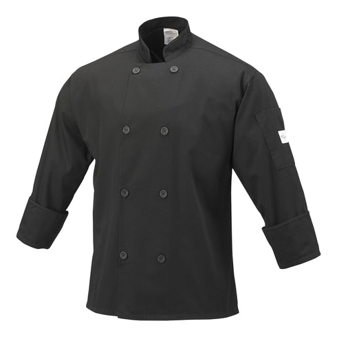Mercier | Millennia Veste de chef/cuisinier unisexe à manches longues, noir
