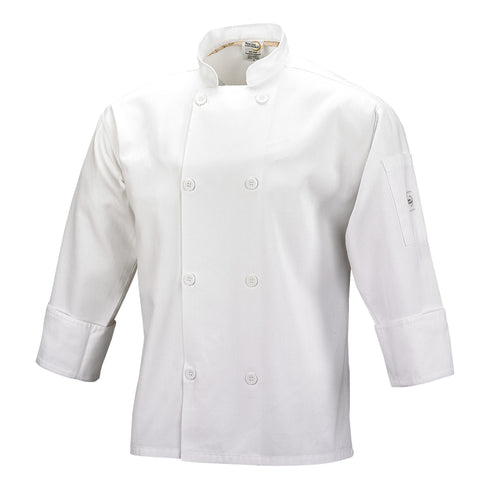 Mercier | Millennia Veste de chef/cuisinier unisexe à manches longues, blanc