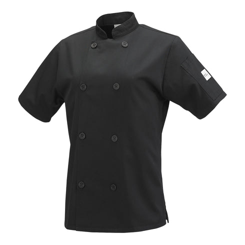 Mercier | Millennia Veste de chef/cuisinier à manches courtes pour femme, noir