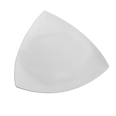 American Metalcraft Concave Melamine Platter, 17" Triangle, White