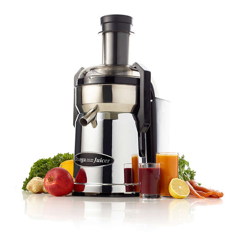Omega MMC500C Mega Mouth Commercial Centrifugal Juicer, Chrome, 120V